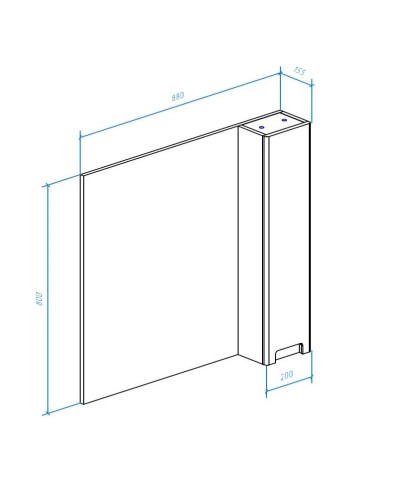 Зеркальный шкаф 88х80 см белый глянец R Bellezza Пегас 4610415001019