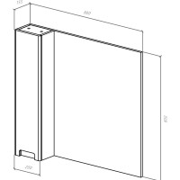 Зеркальный шкаф 88х80 см черный глянец/белый глянец L Bellezza Пегас 4610415002047