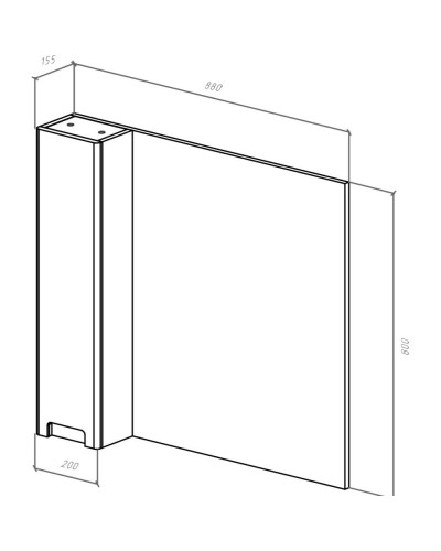 Зеркальный шкаф 88х80 см черный глянец/белый глянец L Bellezza Пегас 4610415002047