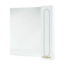 Зеркальный шкаф 74х80 см белый глянец золотая патина L/R Bellezza Тиффани 4610512000380