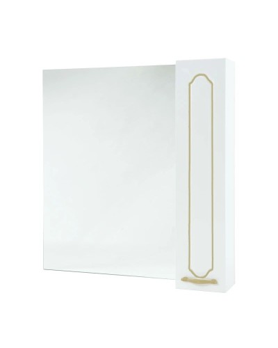 Зеркальный шкаф 74х80 см белый глянец золотая патина L/R Bellezza Тиффани 4610512000380