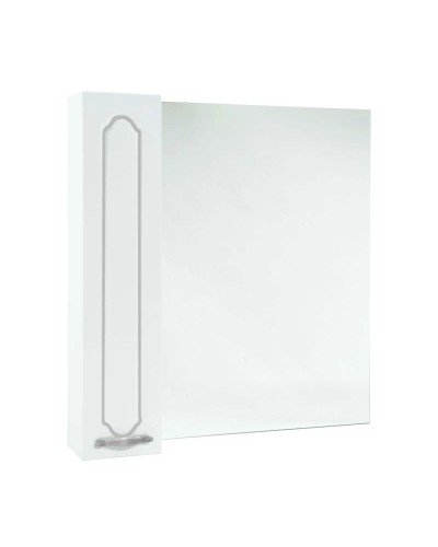 Зеркальный шкаф 74х80 см белый глянец серебряная патина L/R Bellezza Тиффани 4610512000397