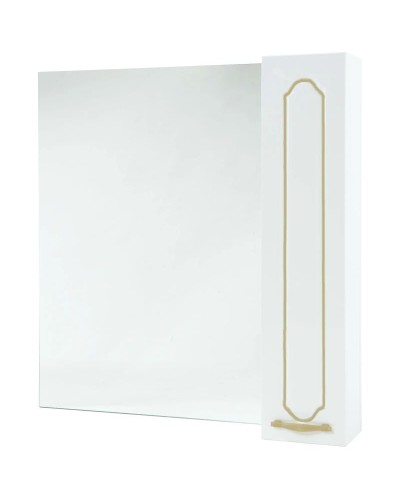 Зеркальный шкаф 84х80 см белый глянец золотая патина L/R Bellezza Тиффани 4610514000388