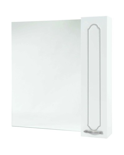 Зеркальный шкаф 84х80 см белый глянец серебряная патина L/R Bellezza Тиффани 4610514000395