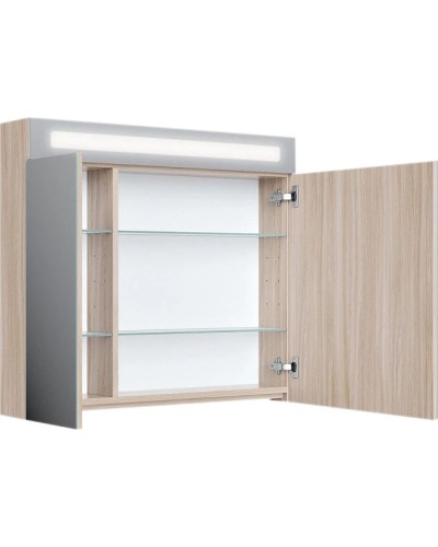 Зеркальный шкаф 80х70 см ясень шимо R IDDIS Mirro MIR80N2i99