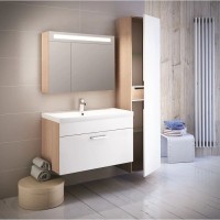 Зеркальный шкаф 80х70 см ясень шимо R IDDIS Mirro MIR80N2i99