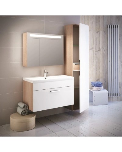 Зеркальный шкаф 80х70 см ясень шимо R IDDIS Mirro MIR80N2i99