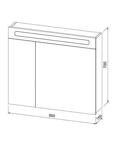 Зеркальный шкаф 80х70 см ясень шимо R IDDIS Mirro MIR80N2i99