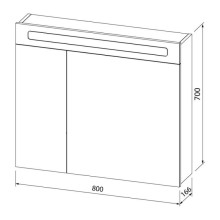 Зеркальный шкаф 80х70 см белый R IDDIS Mirro New NMIR802i99