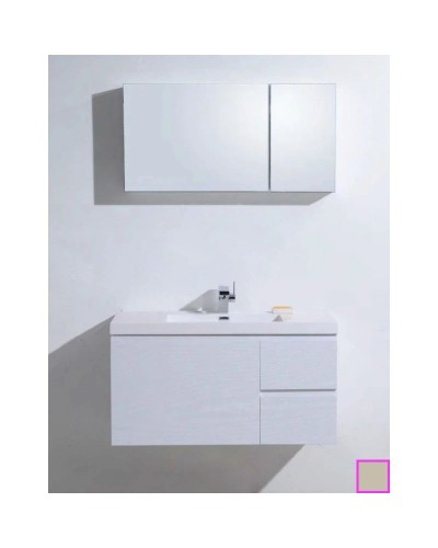 Зеркальный шкаф 100х50 см темно-серый глянец BelBagno BB1000PAC/TL