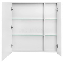 Зеркальный шкаф 80х81 см белый глянец L Акватон Нортон 1A249202NT010