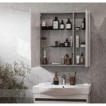 Зеркальный шкаф 80х81 см белый глянец L Акватон Нортон 1A249202NT010