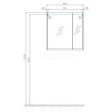 Зеркальный шкаф 80х81 см белый глянец L Акватон Нортон 1A249202NT010
