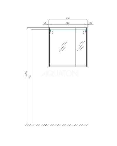 Зеркальный шкаф 80х81 см белый глянец L Акватон Нортон 1A249202NT010