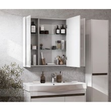 Зеркальный шкаф 100х81 см белый глянец Акватон Нортон 1A249302NT010