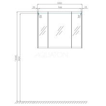 Зеркальный шкаф 100х81 см белый глянец Акватон Нортон 1A249302NT010