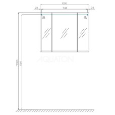 Зеркальный шкаф 100х81 см белый глянец Акватон Нортон 1A249302NT010