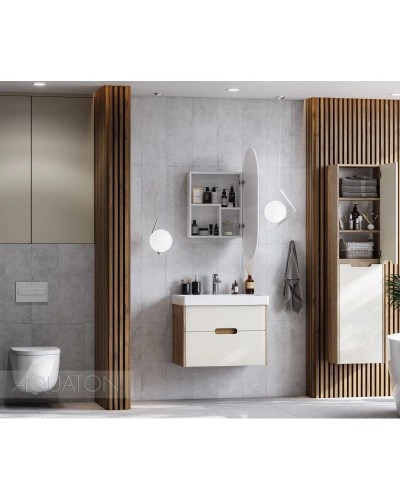 Зеркальный шкаф 50х90 см белый глянец R Акватон Оливия 1A254502OL010