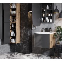 Зеркальный шкаф 60х96 см графит L Акватон Сохо 1A258302AJA0L