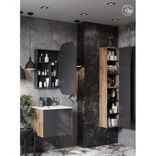 Зеркальный шкаф 60х96 см графит R Акватон Сохо 1A258302AJA0R