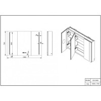 Зеркальный шкаф 100х70 см алюминий Esbano ES-2408