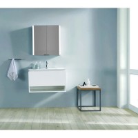 Зеркальный шкаф 80х70 см алюминий Esbano ES-3815