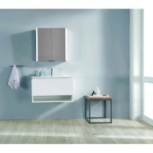 Зеркальный шкаф 80х70 см алюминий Esbano ES-3815