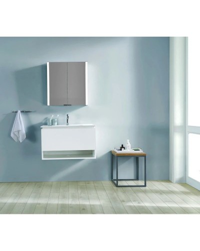 Зеркальный шкаф 80х70 см алюминий Esbano ES-3815