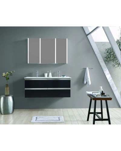 Зеркальный шкаф 100х70 см алюминий Esbano ES-3819