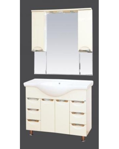 Жасмин - 95 Зеркало - шкаф (свет) бежевая эмаль