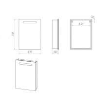 Ирис - 50 Зеркальный шкаф со светом (прав.)
