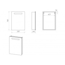 Ирис - 50 Зеркальный шкаф со светом (прав.)