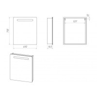 Ирис - 60 Зеркальный шкаф со светом (лев.)