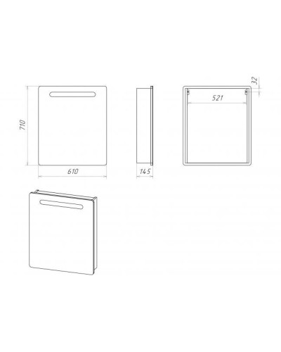 Ирис - 60 Зеркальный шкаф со светом (лев.)