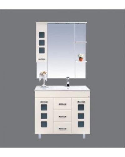 Квадро - 90 Зеркало - шкаф лев. (свет) БЕЖ