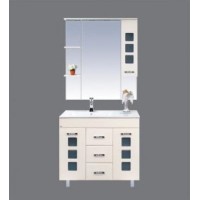 Квадро - 90 Зеркало - шкаф прав. (свет) БЕЖ