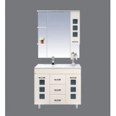 Квадро - 90 Зеркало - шкаф прав. (свет) БЕЖ