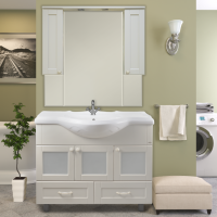 Латте -105 зеркало-шкаф бежевая эмаль