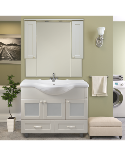 Латте -105 зеркало-шкаф бежевая эмаль