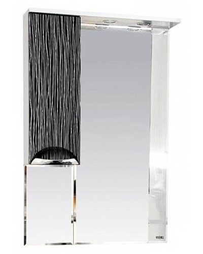 Лорд - 65 зеркало-шкаф (свет) лев.(комб.бело-черн)