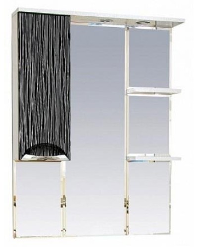 Лорд - 85 зеркало-шкаф (свет) лев.(комб.бело-черн)