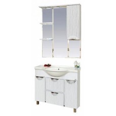 Лорд - 85 зеркало-шкаф (свет) прав.(белая пленка )