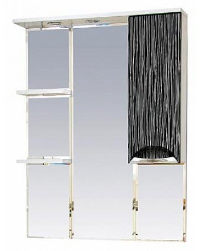 Лорд - 85 зеркало-шкаф (свет) прав.(комб.бело-черн