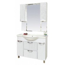 Лорд -105 зеркало-шкаф (свет) (белая пленка)