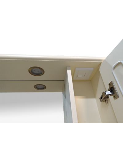 Лувр - 60 Зеркало со шкафчиком, прав., слоновая кость