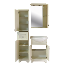 Лувр - 60 Зеркало со шкафчиком, прав., слоновая кость