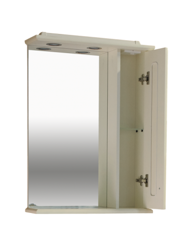 Лувр - 60 Зеркало со шкафчиком, прав., слоновая кость