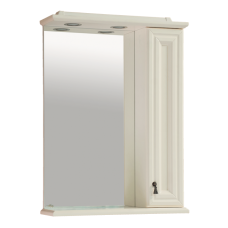 Лувр - 60 Зеркало со шкафчиком, прав., слоновая кость
