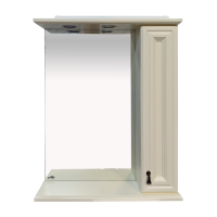 Лувр - 65 Зеркало со шкафчиком, прав., слоновая кость