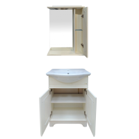 Лувр - 65 Зеркало со шкафчиком, прав., слоновая кость